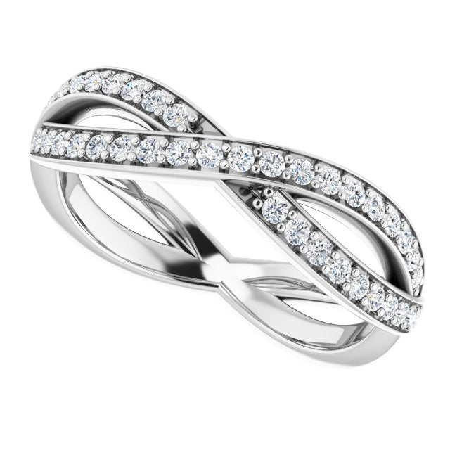 0.73 ct. Round Diamond Infinity Style Eternity Band-VIRABYANI